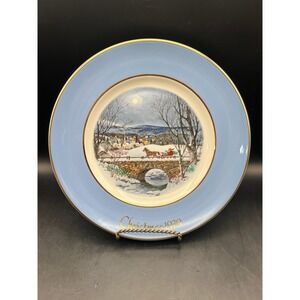 Avon Dashing Through the‎ Snow Christmas Plate 1979 7th Ed Enoch Wedgwood In Box